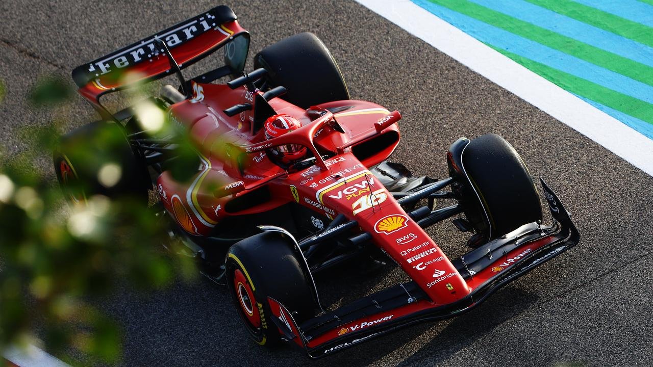 BAHRAIN, BAHRAIN - FEBRUARY 23: Charles Leclerc of Monaco driving the (16) Ferrari SF-24 on track during day three of F1 Testing at Bahrain International Circuit on February 23, 2024 in Bahrain, Bahrain. (Photo by Mark Thompson/Getty Images)