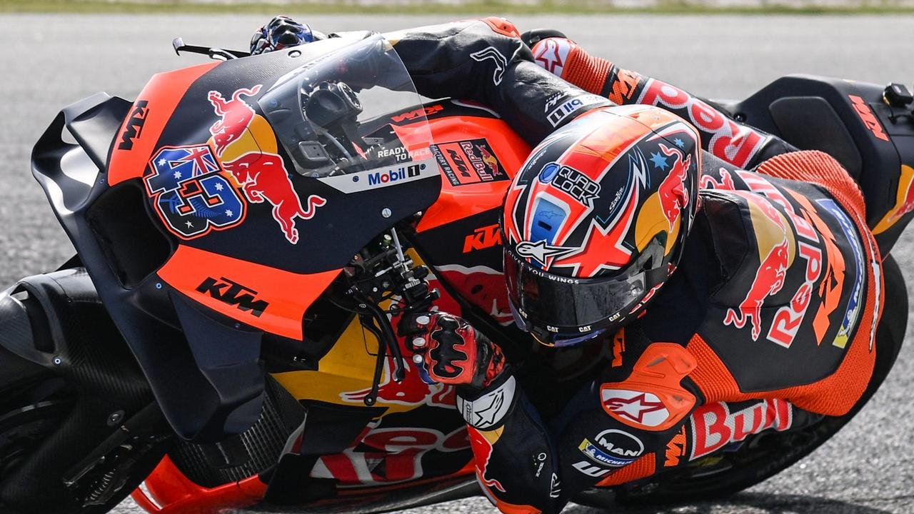 Red Bull KTM Factory Racing Jack Miller rides his bike during the first day of the pre-season MotoGP test at the Sepang International Circuit in Sepang on February 6, 2024. (Photo by Mohd RASFAN / AFP)