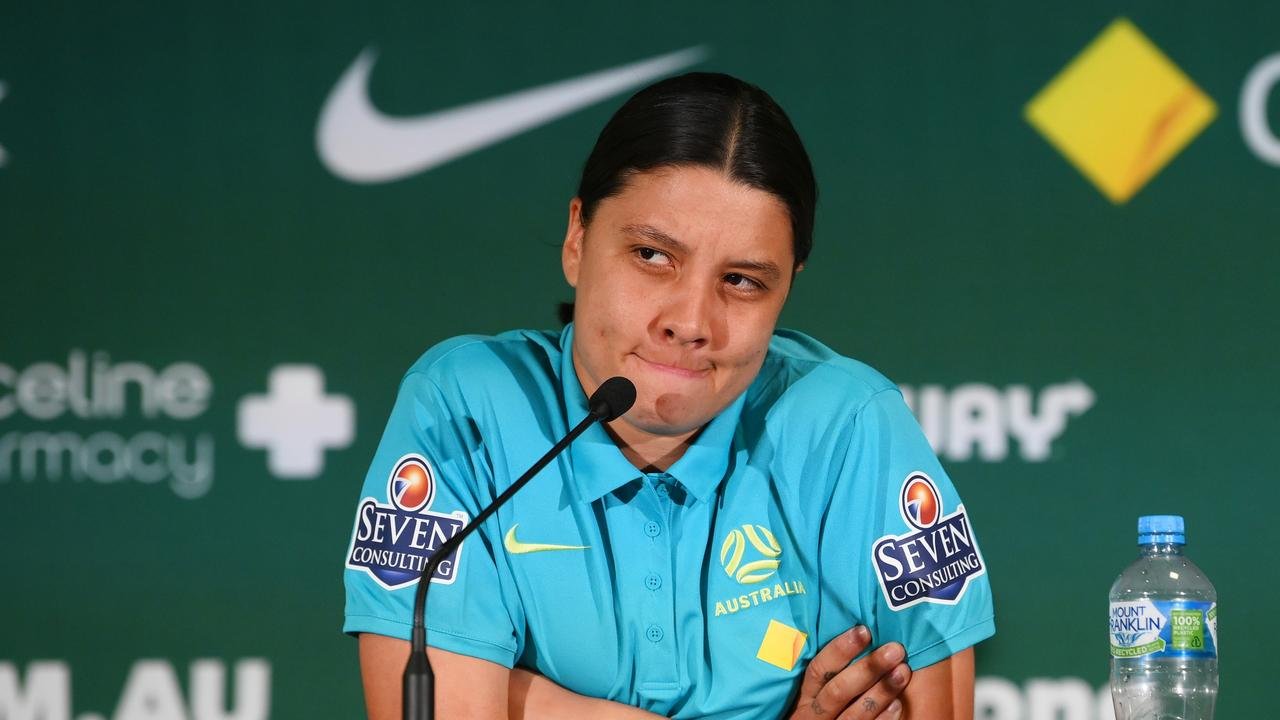 Sam Kerr of Australia. Photo by Bradley Kanaris/Getty Images.