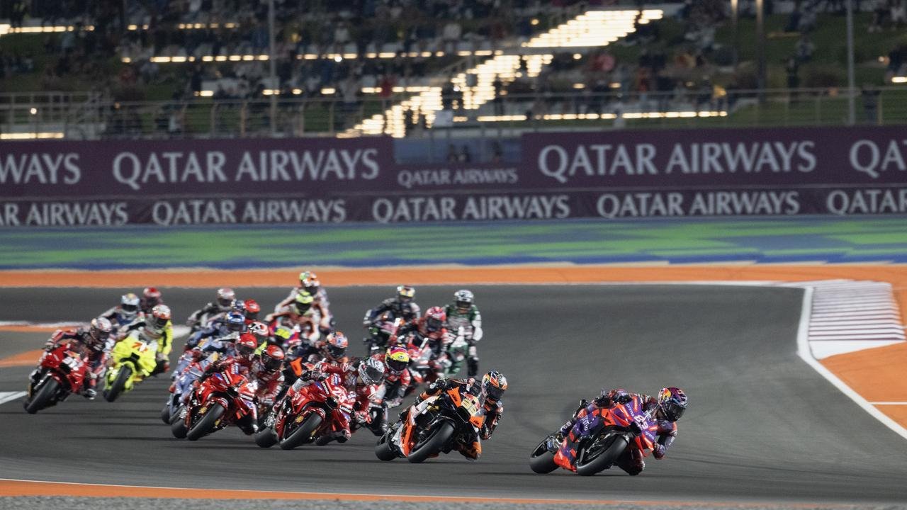 DOHA, QATAR - MARCH 09: Jorge Martin of Spain and Prima Pramac Racingleads the field during the MotoGP Of Qatar - Sprint at Losail Circuit on March 09, 2024 in Doha, Qatar. (Photo by Mirco Lazzari gp/Getty Images)